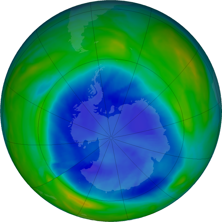 Antarctic ozone map for 02 September 2022